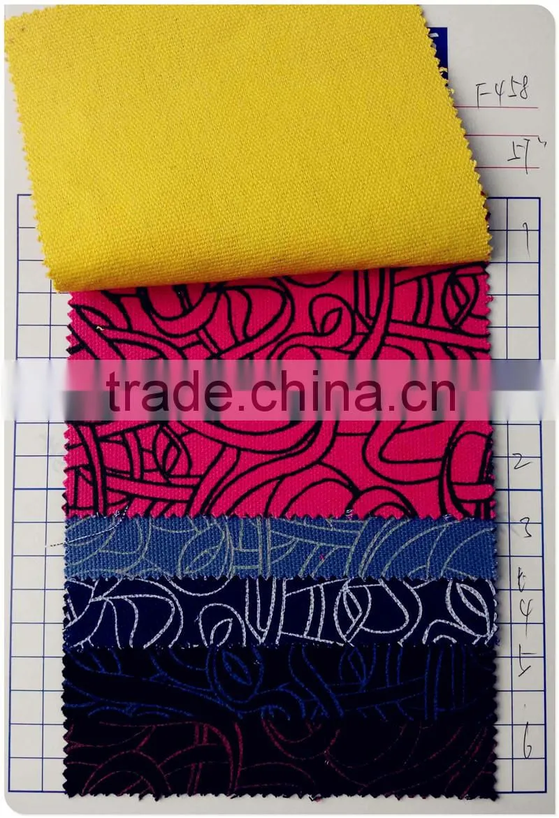 2016 Designer printing organic Cotton Printed Fabric for shoes bag luggage