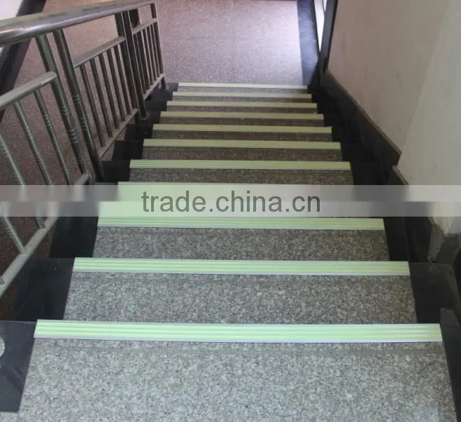 photoluminescent aluminum stair nosing/glow step nosing/glow stair strips