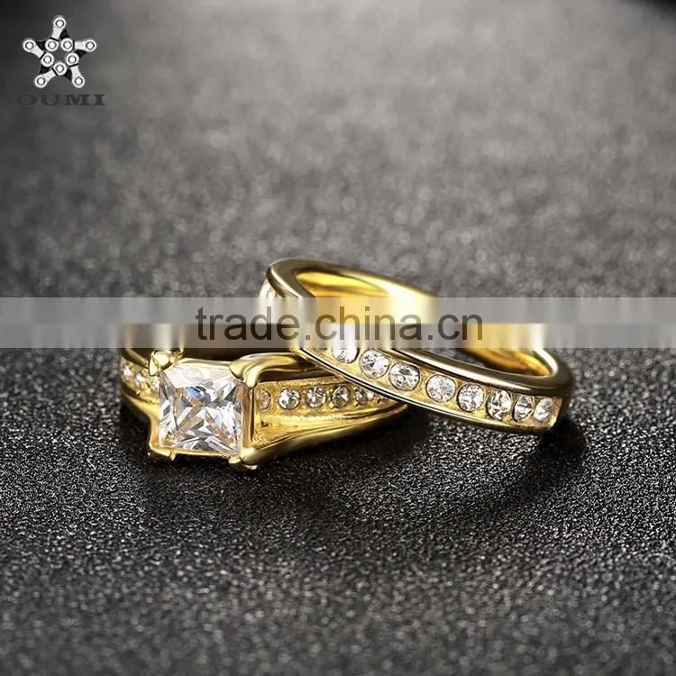 Wholesale factory 2016 trendy new Zircon diamond gold rings designs for women