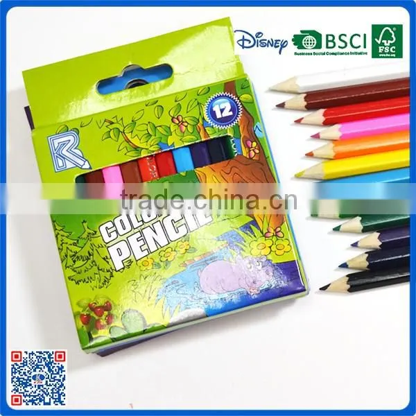 Wholesale 3.5 inch 12 color pencil into paper box for gift with cheap price