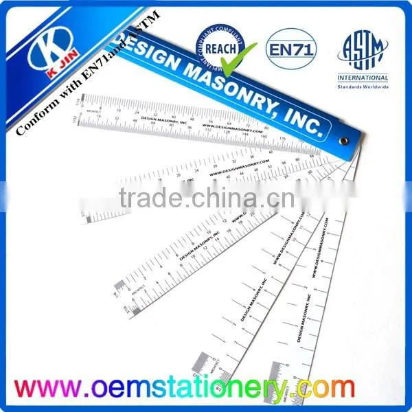 Promotional oem stainless steel scale ruler for office supplies