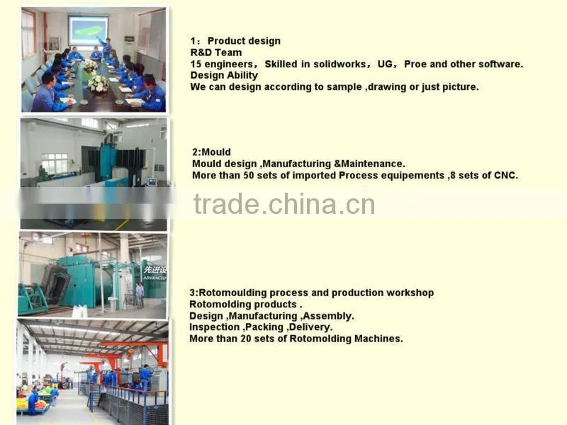 high quality rotational molding plastic fish tubs With CE ISO9001 FDA SG