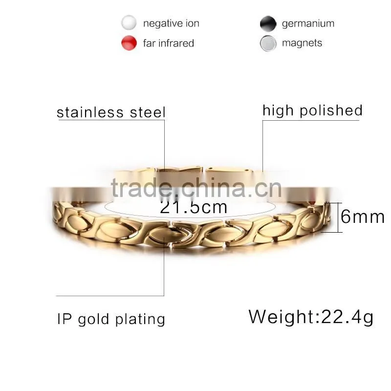 Negative Ion Business titanium Magnetic bracelet, tourmaline titanium Steel bracelet