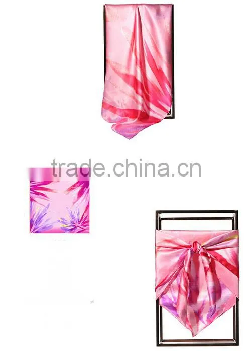 100% Silk Satin Fabric Table Print Silk Scarf/scarves/ kerchief /headband/hijab