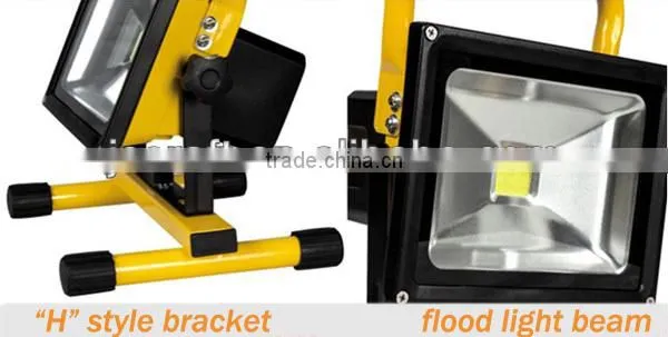Warranty 2 year IP65 Epistar 10w 8.4V emergency camping light rechargeable led floodlight