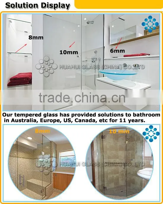 2015 stylish 10mm tempered glass for shower doors