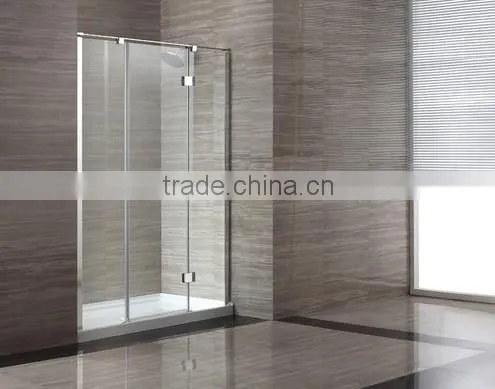 Straight tempered glass pannel corner shower door