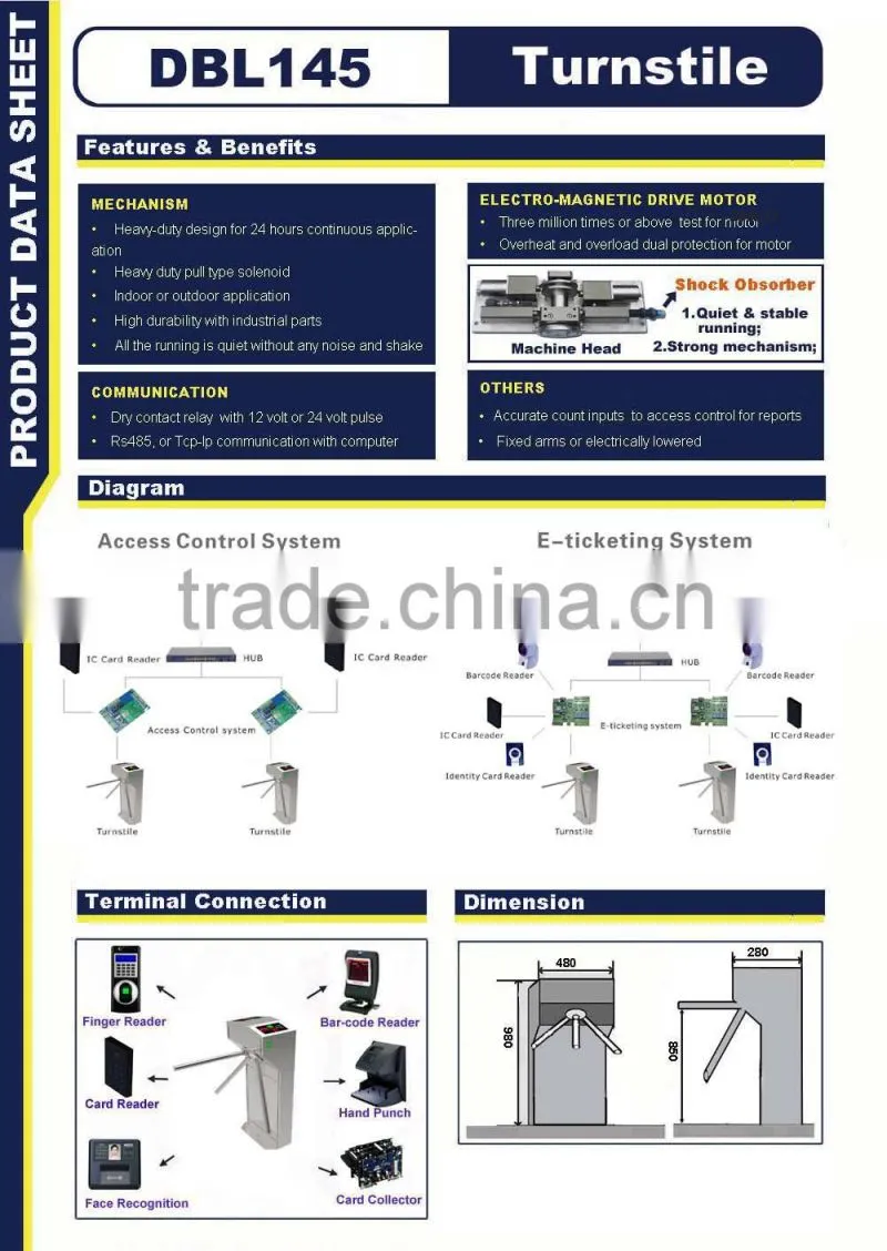 Buy Tripod Turnstile from China , Low Cost Waist High Optical Tripod Turnstiles