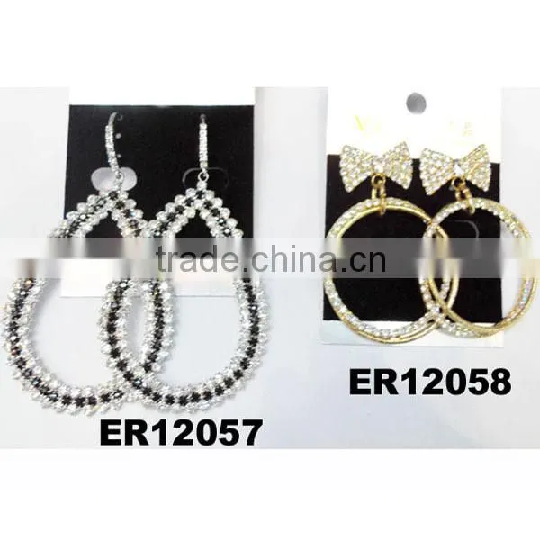 ladies fancy rhinestone tear drop earrings