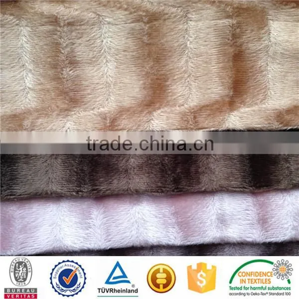 100 polyester grey brushed short velour fabric