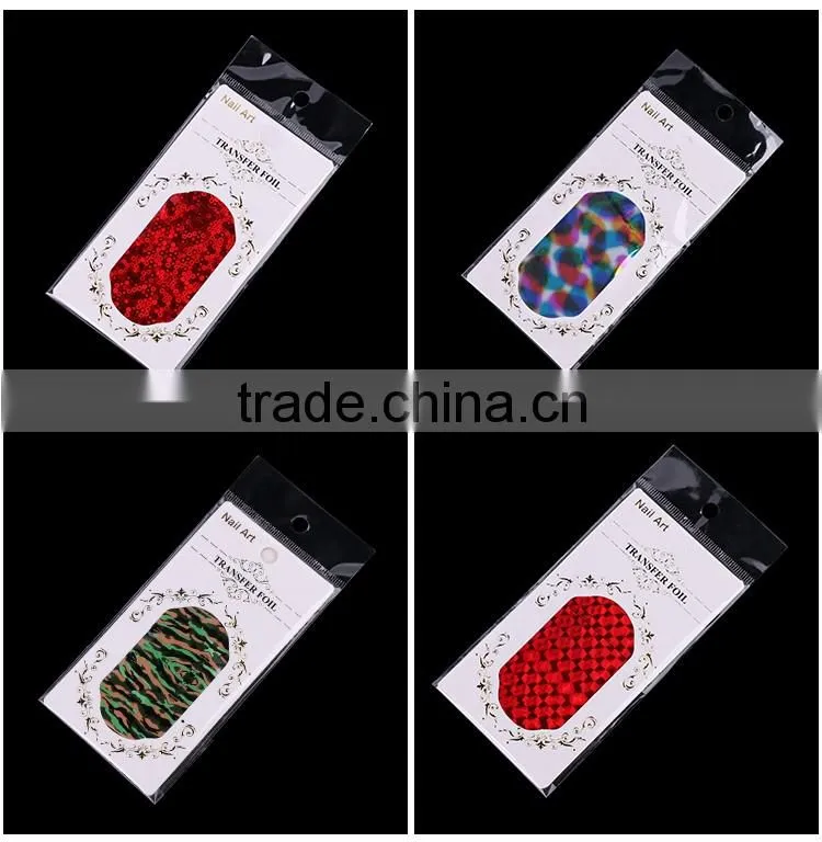 Newest 8 clolors Nail Art transfer for Aluminium Nail foil sticker Tips