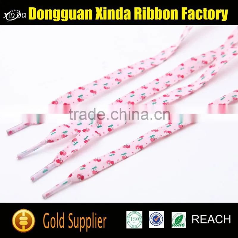 Hot Sale Customized Printed Satin Ribbon Shoelaces