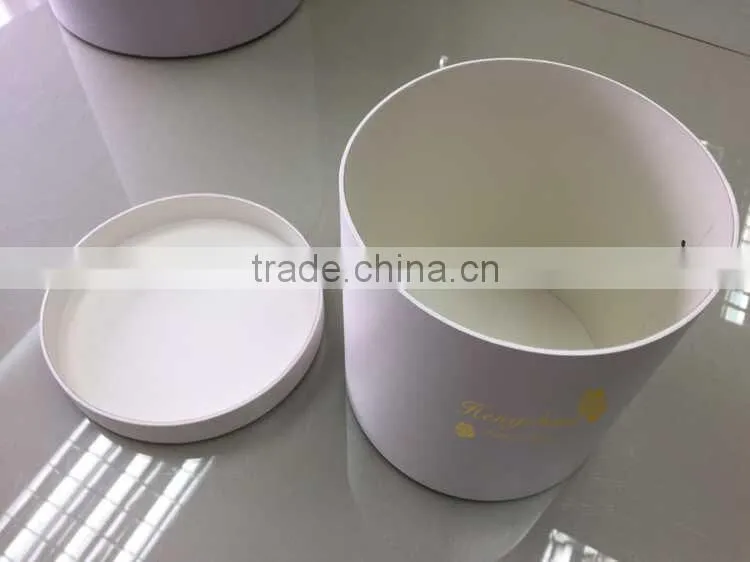 custom white color cardboard cylinder packaging box for flower