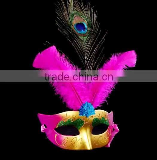 Mardi Gras Masquerade Halloween Feather Party Favor Wedding Decorations Mask
