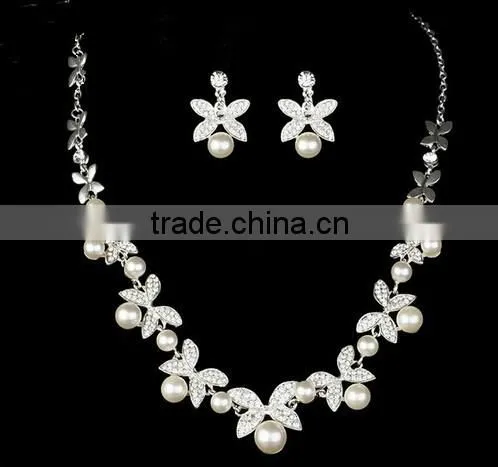 Fashion High Quallity Rhinestone Crystal Drop Bridal Necklace Earrings Crown Jewelry Set For Wedding