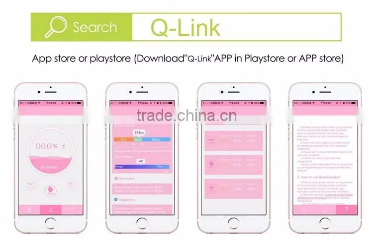 App control mobile human facial skin moisture detector with mobile charging function
