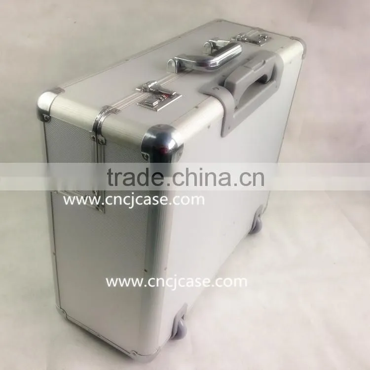 abs aluminum trolley case with sandwich zipper bag