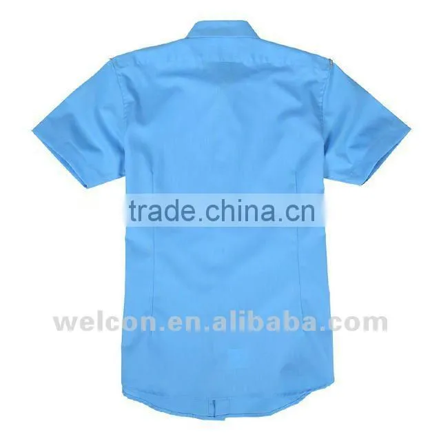 Latest European style popular casual black new stylish men's short sleeve cotton shirt
