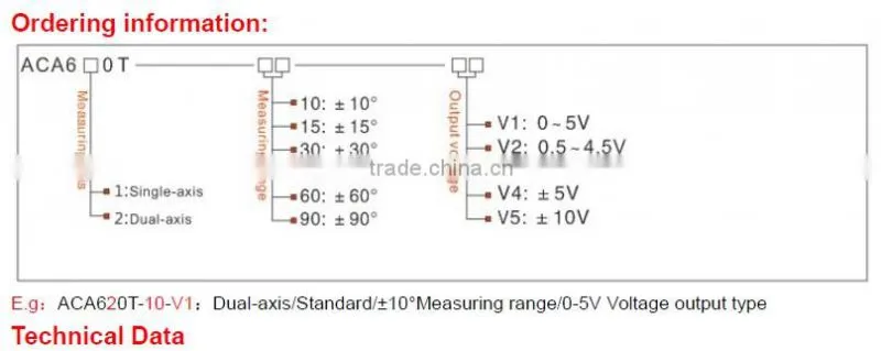 ACA620T High Anti-Vibration Dual axis Tilt Sensor With Excellent Temperature Stability And Auto Calculate It's Posture