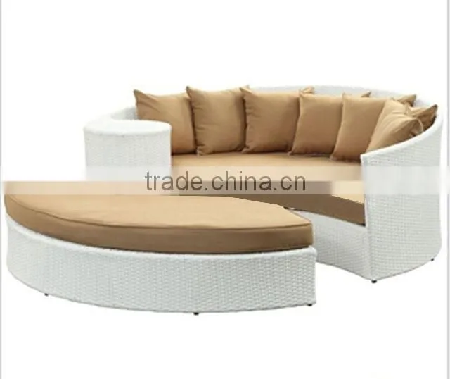 outdoor poly rattan cheap round sofa bed