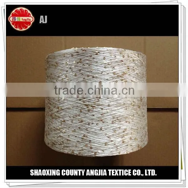 china fancy yarn fishnet yarn with sequin for knitting scarf