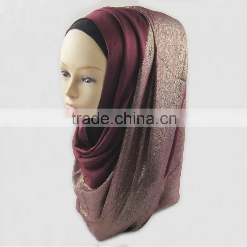 Wholesale fashion shimmer lurex viscose shawl hijab dubai muslim hijab scarf