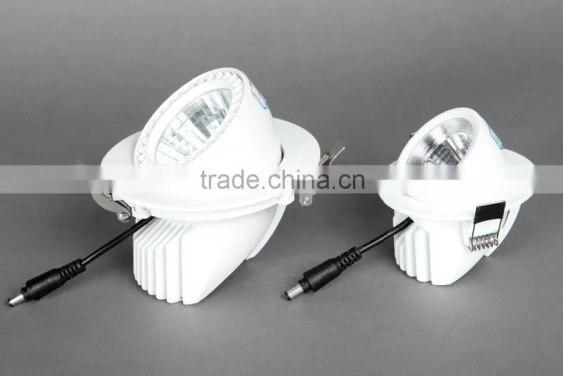 Recessed adjustable 10W LED trunk downlight for commercial lighting