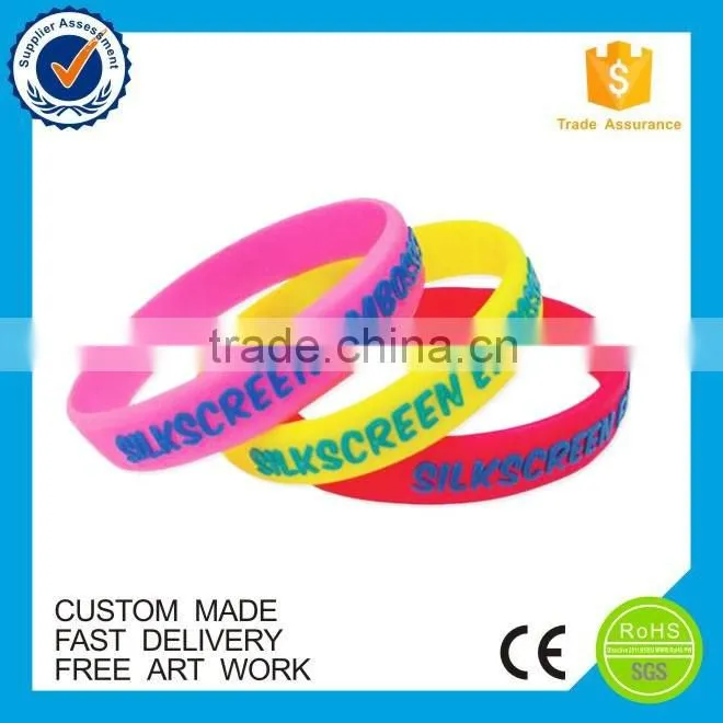 Customized cheap logo wholesale free silicone bracelet