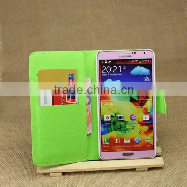 High Quality Leather Holster Card Wallet Folio Stand Flip Case Cover for Samsung GALAXY Note3 N9000
