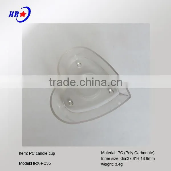 HRX-PC35 TRANSPARENT HEART CANDLE PLASTIC CONTAINER OF BEIJING