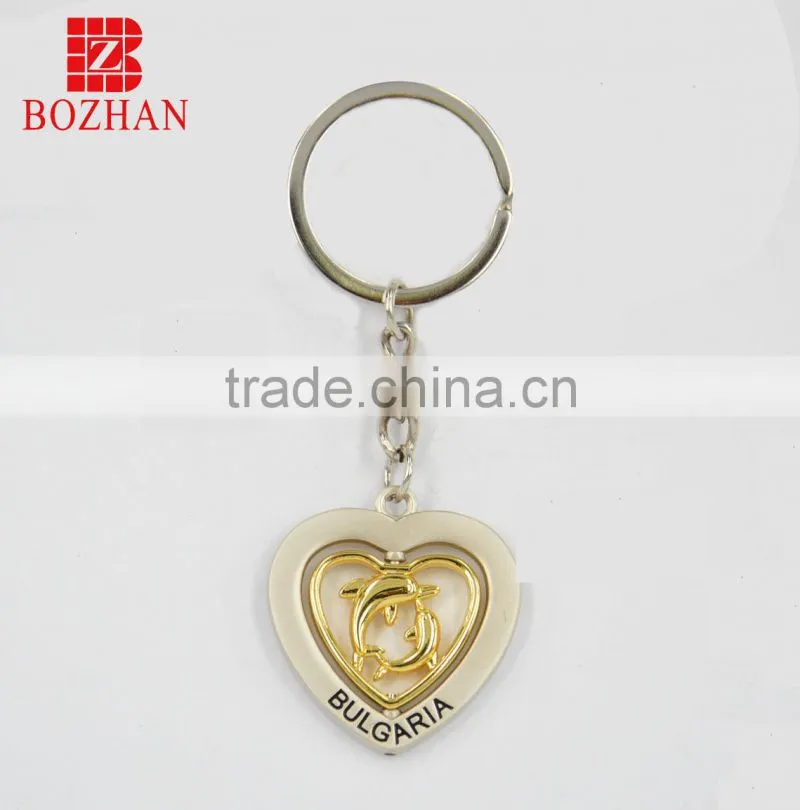 heart keychain/metal heart keychain/3d metal heart keychain