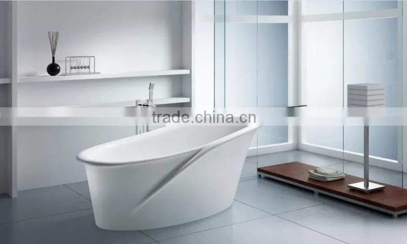 Italia classic design natural stone and resin stone round bathtub for bathroom furniture,freestanding solid surface bathtub