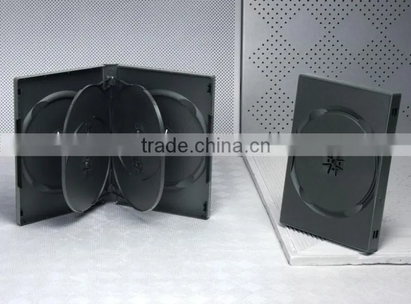 Cheap 22MM Thick 6 Discs Black Cover DVD Box With 2 Trays