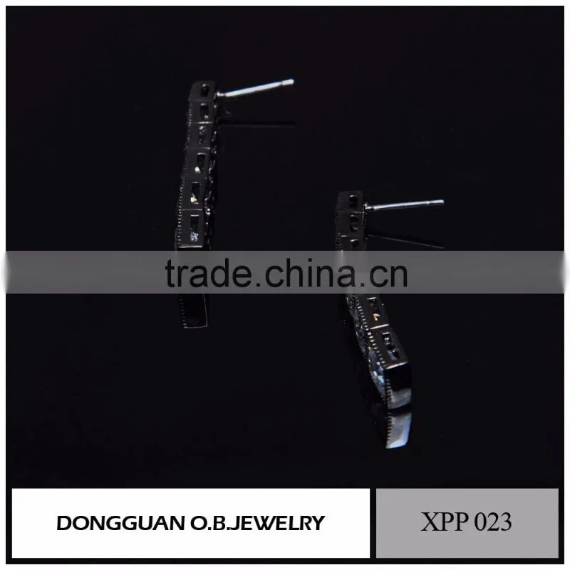 Brass fashion stud earrings, women earrings,diamond earrings fashion jewelry 2016