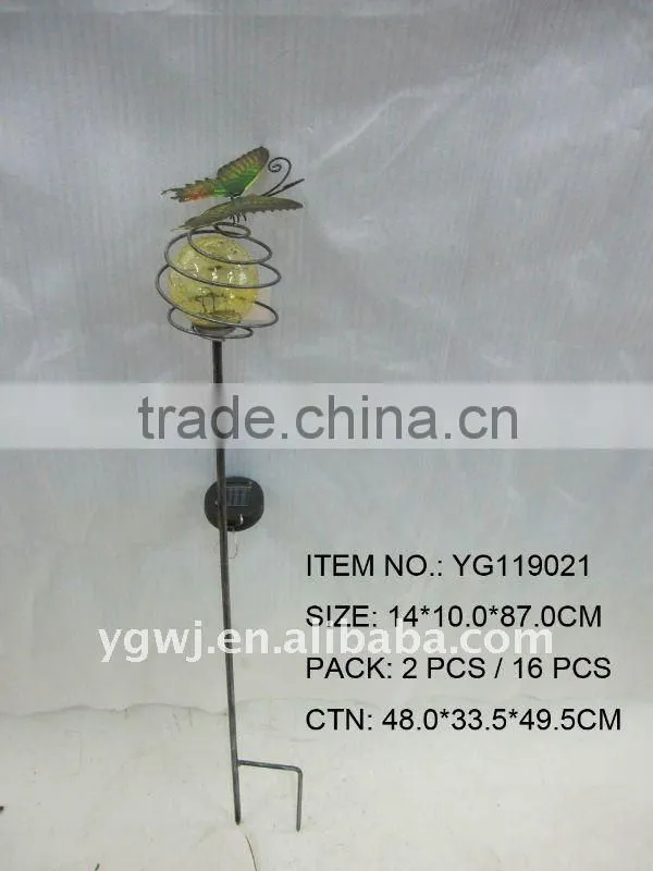 decorative metal butterfly solar garden decoration light