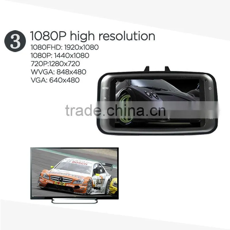 2015 Newest sale 1080p full hd 2.7'LTPS G-sensor function gs8000 car camera DVR