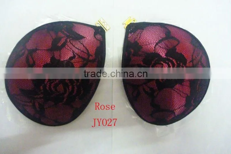 Super light fabric bra with glue with sexy lace cover/Sexy Invisiable strapless & backless cloth silicone bra