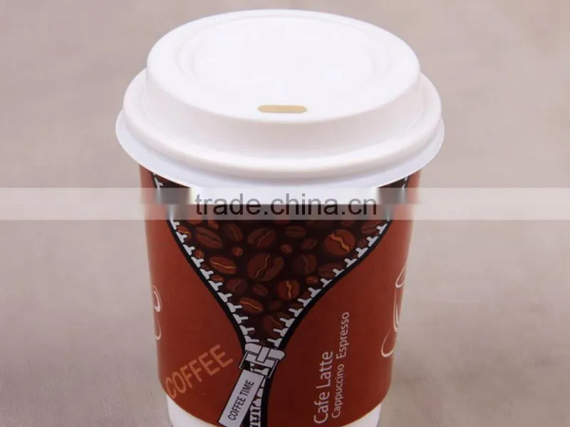 China hot selling cafe dedicated double wall paper cup with lid