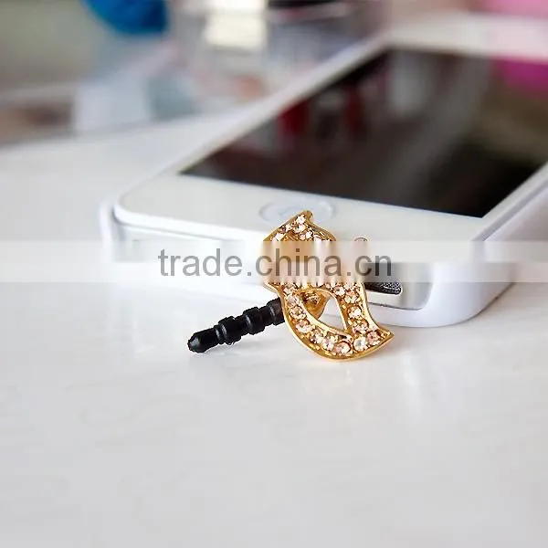 rhinestone dust plug luxurious crown earphone dust,promotion gift A108