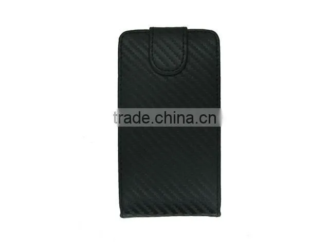 Flip Leather Case with Carbon Fiber for sony ericsson X10