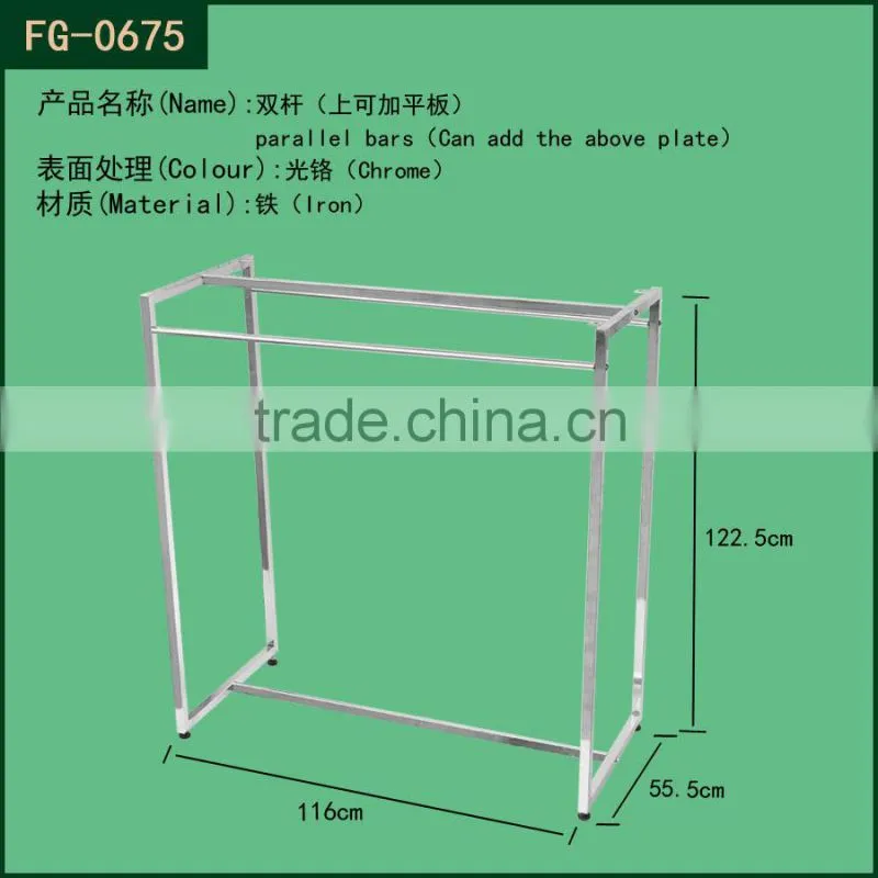 Display equipments metal clothes racks and stands & display shelf