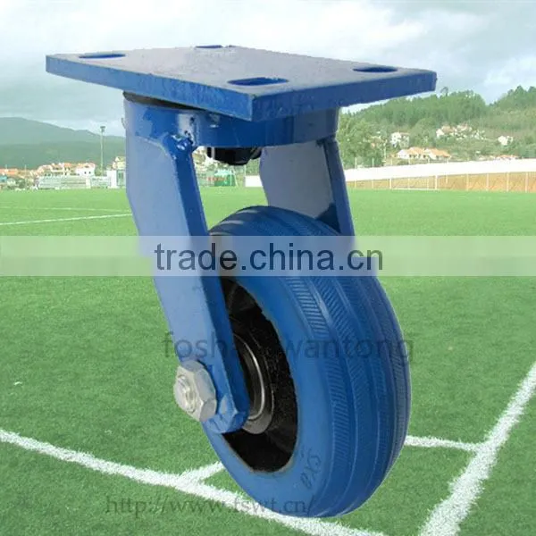 4 Inch Blue Bracket Industrial Swivel Rubber Caster Wheel