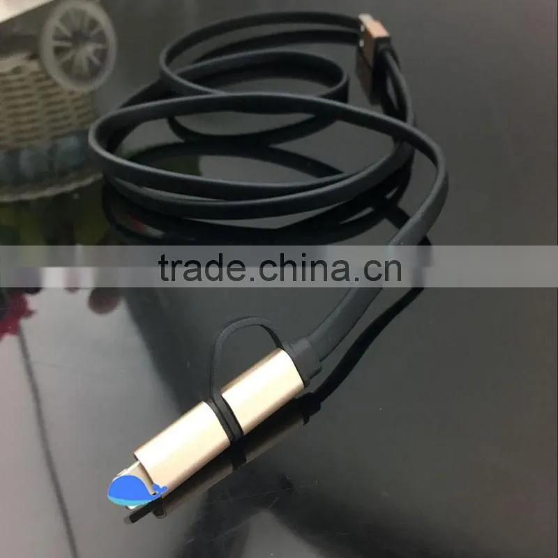 colorful micro braided usb cable 2 in 1 usb cable for iphone 6 cable charger