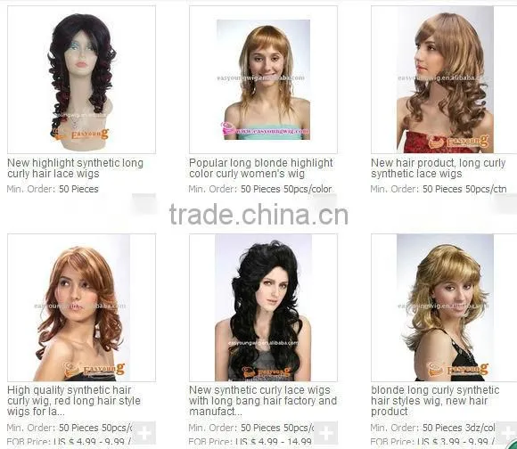 Long bang hair, natural curly hair fiber wigs ganekalon