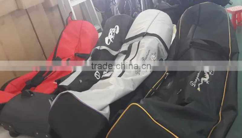2016 new design foldable golf travel bag on wheels