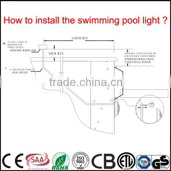 stainless steel underwater swimming pool led light