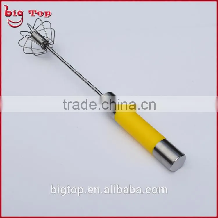 BT0151 12" Rotating Whisk with PP Handle 12" Revolve Egg Better With 430 Stainless Steel Function Part 12" Rotary Egg Whisk