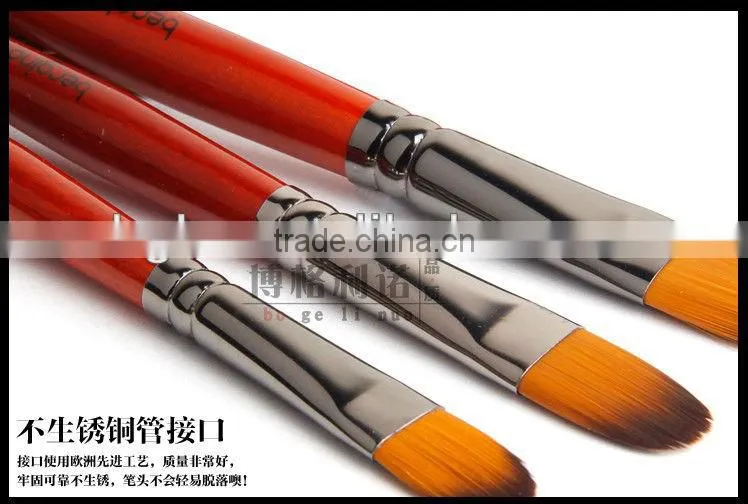 BGN-3228 Bergino professional filbert shape nylon hair paint brush in stock