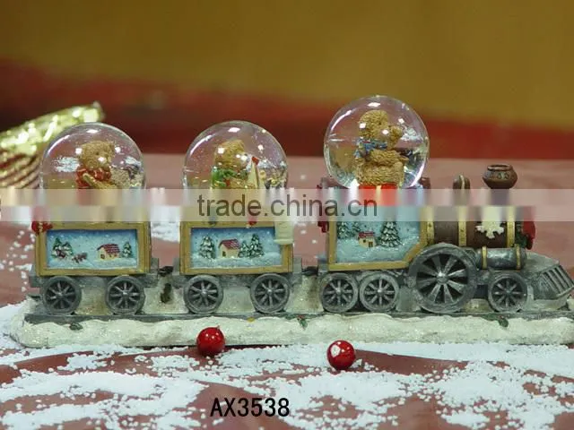 Crystal Ball with train for Christmas decoration