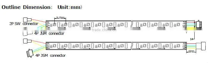 addressable 5v waterproof led strip - ws2801 32